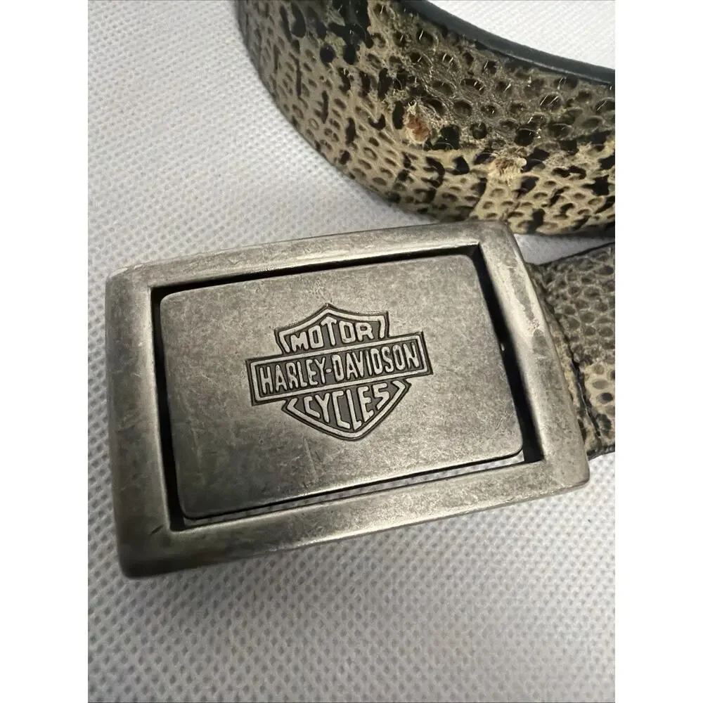 Harley Davidson Ladies Faux Snake Skin Leather Belt Size 36